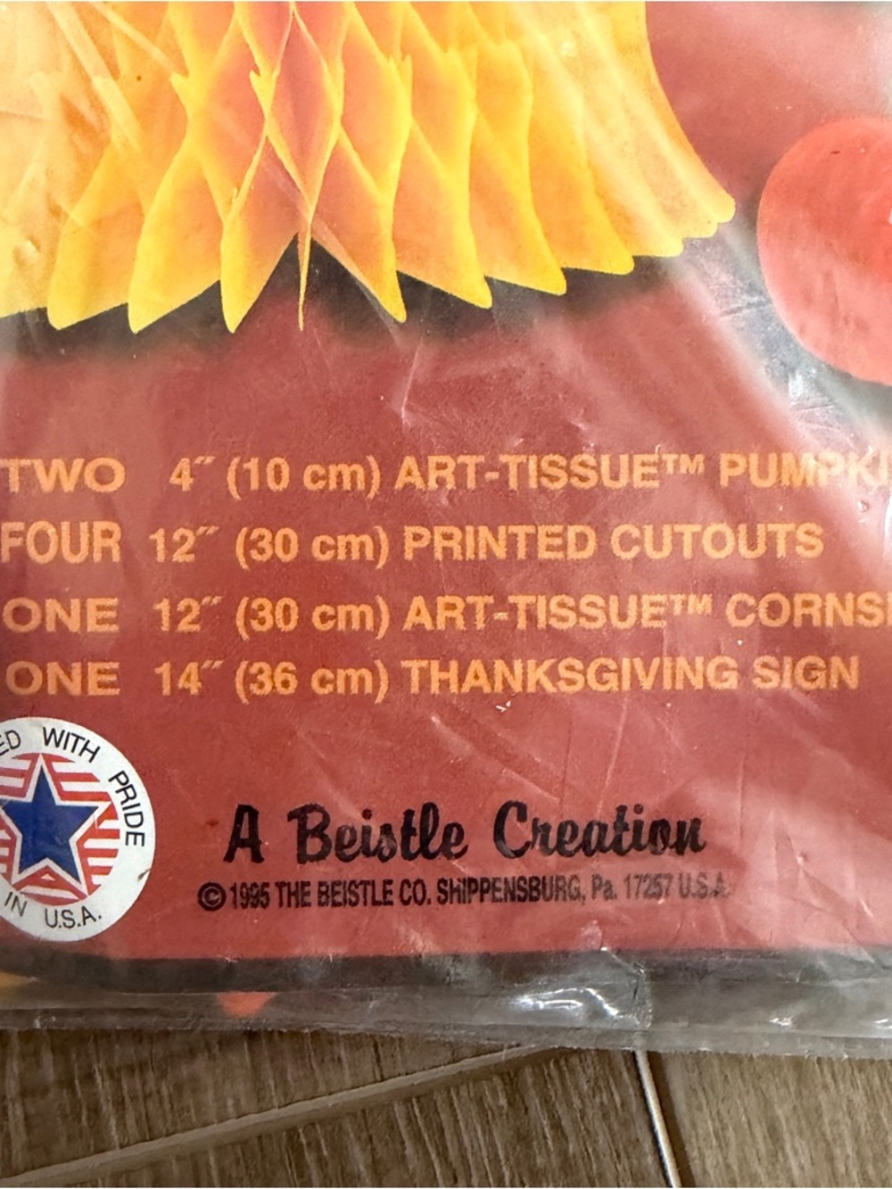 Vintage Beistle Thanksgiving Decorama 8 Piece Set Paper Tissue 1979 1995 NOS New - Picture 13 of 14